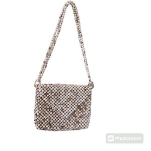 Rachel Ashwell Brown, tan, and cream Beaded Envelope Bag. Never used.